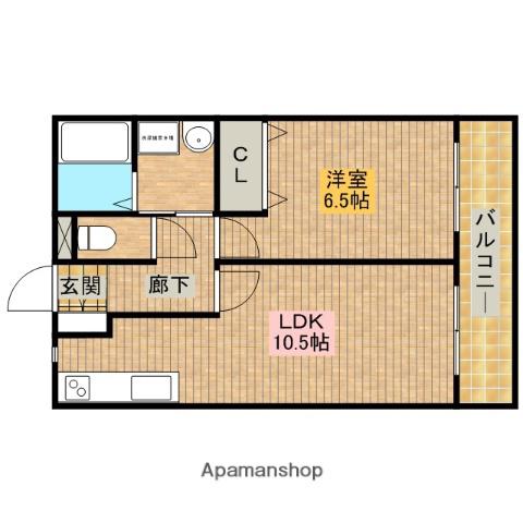 ポレールシミズⅠ(1LDK/1階)の間取り写真