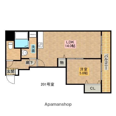 アネックス寿(1LDK/2階)の間取り写真