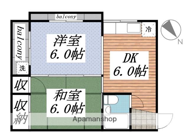 TWIN26(2DK/5階)の間取り写真