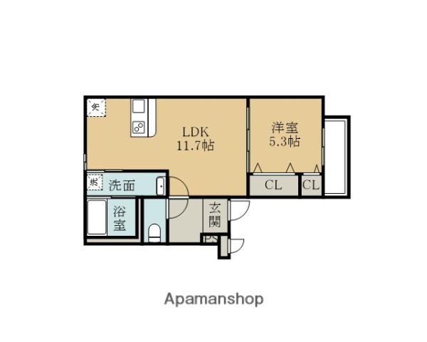 フジパレス カトレア(1LDK/2階)の間取り写真