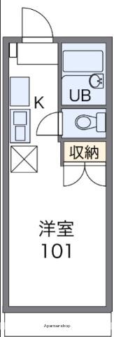 クリスタルⅠ(1K/1階)の間取り写真