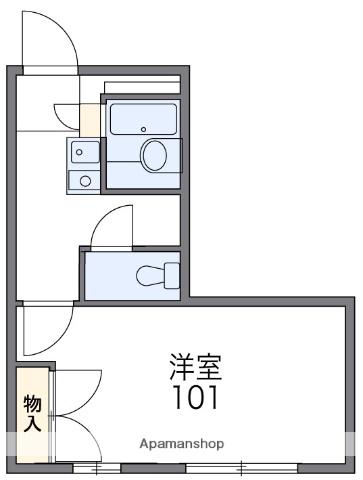 パレス二色浜B棟(1K/2階)の間取り写真