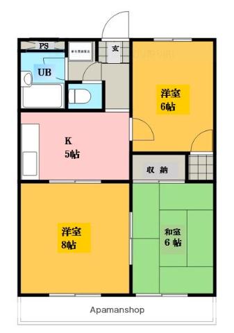 RICHウエストフィールド(3K/3階)の間取り写真