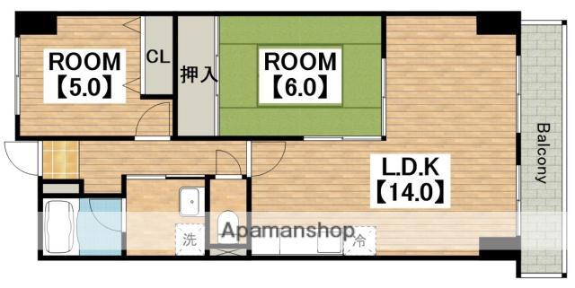 メゾンサンテ(2LDK/6階)の間取り写真