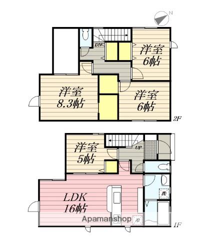 阪和線 下松駅(大阪) 徒歩12分 2階建 築3年(4LDK)の間取り写真