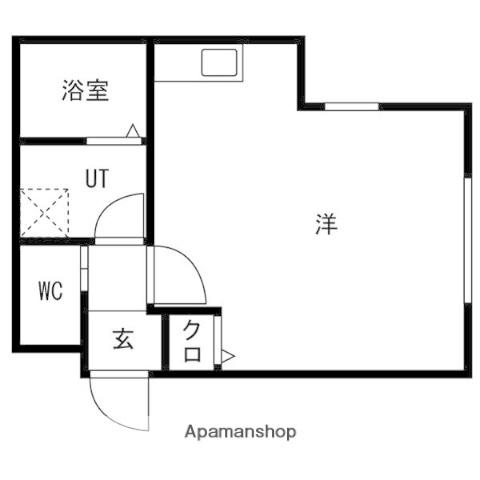 ソレイユ貝塚(ワンルーム/1階)の間取り写真