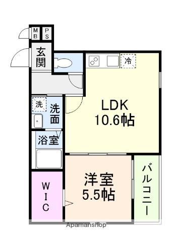 CASA・COMFORT(1LDK/3階)の間取り写真