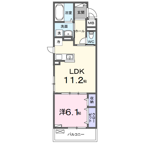 グランツ26(1LDK/2階)の間取り写真