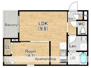 ジーメゾン和泉大宮ソル(1LDK/1階)の間取り写真