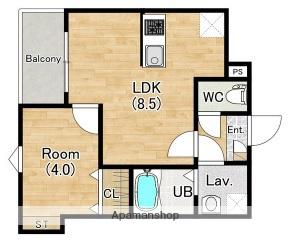 ジーメゾン和泉大宮リヴァージュ(1LDK/2階)の間取り写真