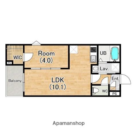 ジーメゾン岸和田グランシア (1LDK/2階)の間取り写真