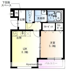 フジパレス岸和田下松Ⅱ番館(1LDK/1階)の間取り写真