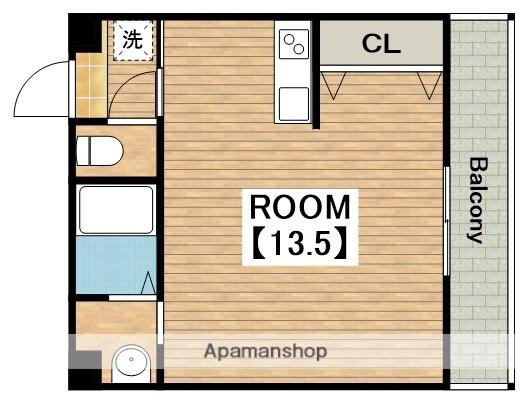 マンション春道(ワンルーム/2階)の間取り写真