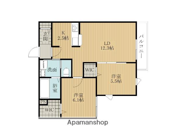 ローランウエスト(2LDK/2階)の間取り写真