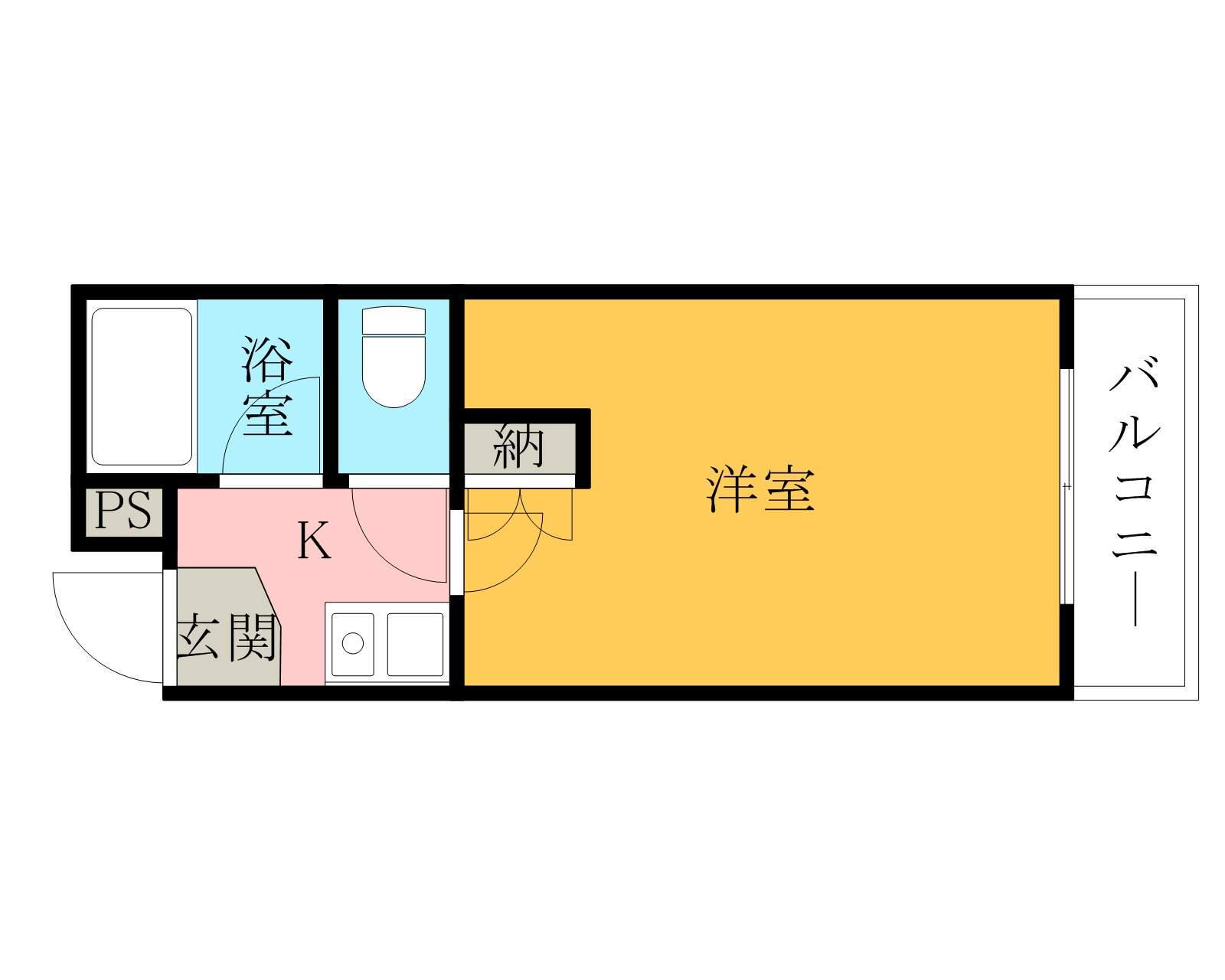 シャルマンフジ和泉大宮壱番館(1K/3階)の間取り写真