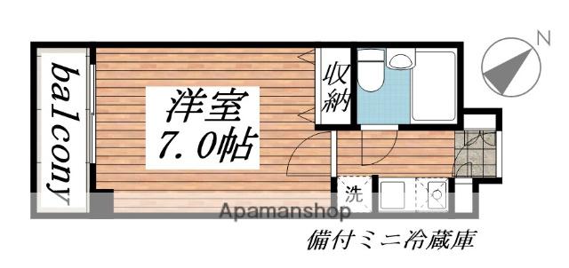 グレースパレMAEDA(1K/6階)の間取り写真