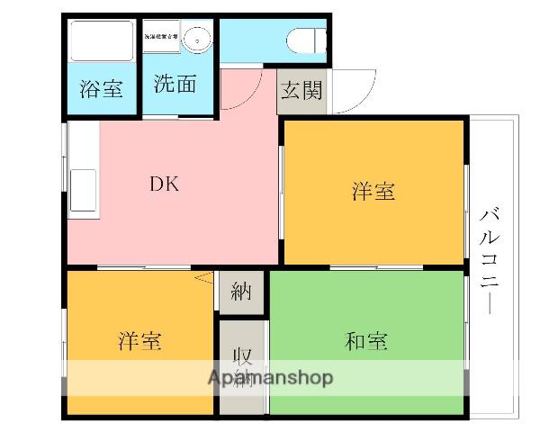 レトア1998(3DK/2階)の間取り写真