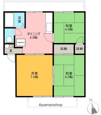 ビバライフ(3DK/2階)の間取り写真