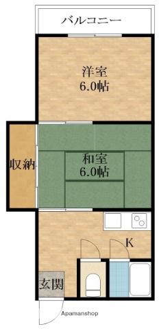 栄和マンション春木Ⅰ(2DK/1階)の間取り写真