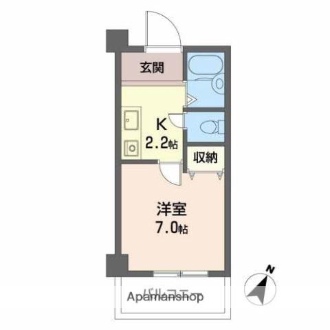 中井マンション(1K/6階)の間取り写真