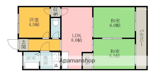 リブドロアQ17(3LDK/3階)の間取り写真