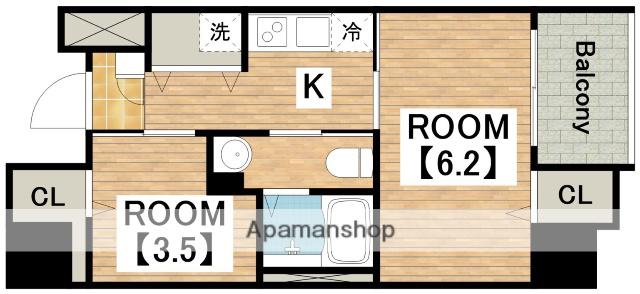 ディアコート宿屋町(1LDK/10階)の間取り写真