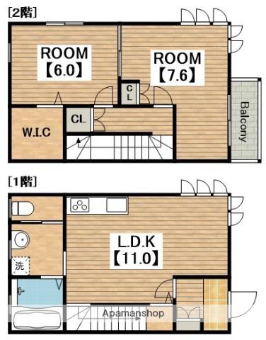 三国ヶ丘RESIDENCE(2LDK/1階)の間取り写真