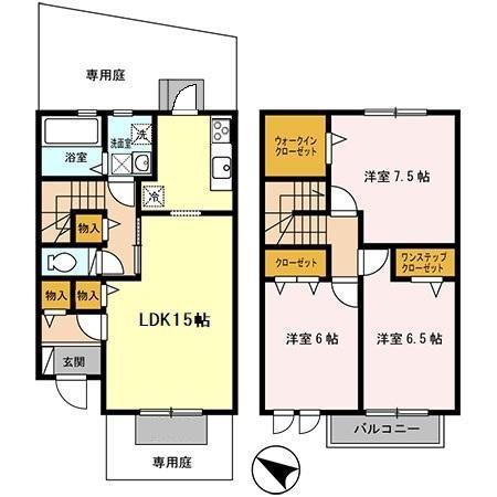 ニューエイト　Ｄ棟(3LDK)の間取り写真