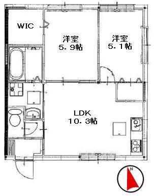 岸和田市土生町平屋(2LDK)の間取り写真