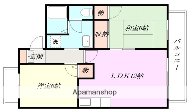 アメージングエステートⅡ(2LDK/1階)の間取り写真