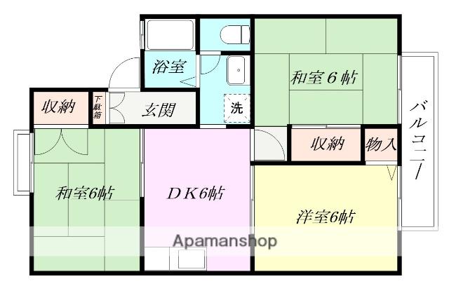 ジュンハイツ(3DK/2階)の間取り写真