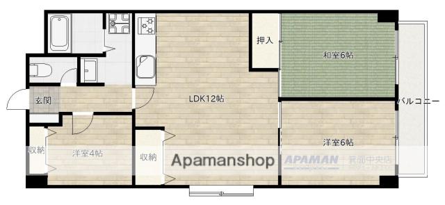 スペースビュー(3LDK/4階)の間取り写真