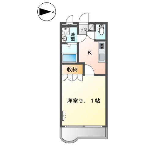 アシューレ彩都(1K/4階)の間取り写真