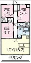 ネオコート(3LDK/3階)の間取り写真