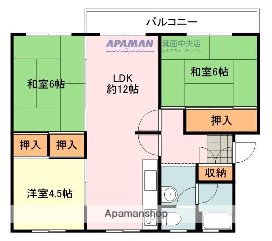 如意谷19棟(3LDK/4階)の間取り写真