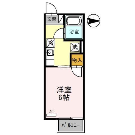 ジュネス阪本(1K/1階)の間取り写真