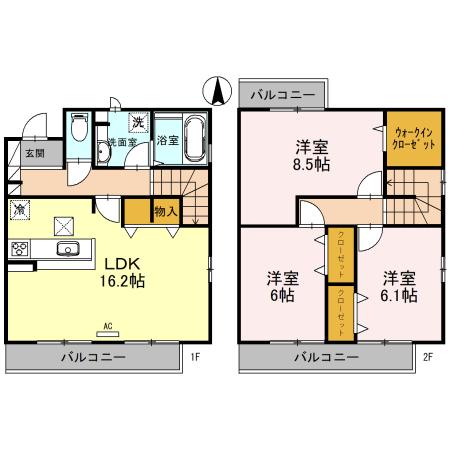 ＬＯＩＳＩＲ(3LDK)の間取り写真
