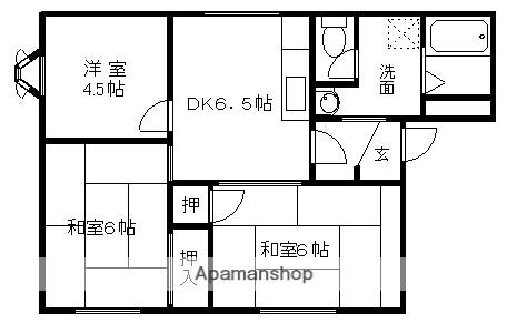 リバーサイドハイツ(3DK/1階)の間取り写真