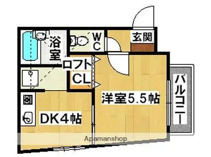 ライフステージ村田7(1DK/2階)の間取り写真