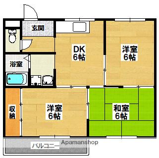 天美ローズマンション(3DK/5階)の間取り写真