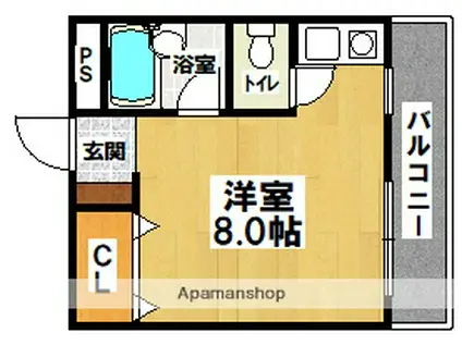 アルモカーサMOZU(ワンルーム/1階)の間取り写真