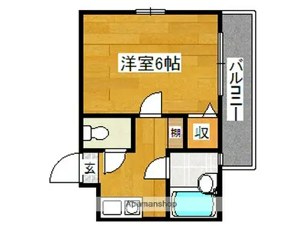 シャルマンフジ北花田(1K/4階)の間取り写真