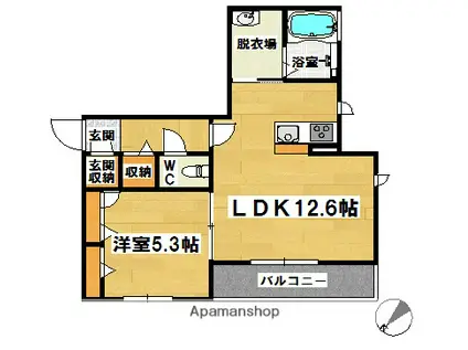 M離宮なかもず(1LDK/2階)の間取り写真