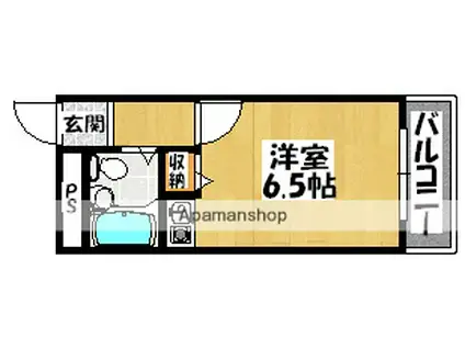 中もずマンション(ワンルーム/4階)の間取り写真