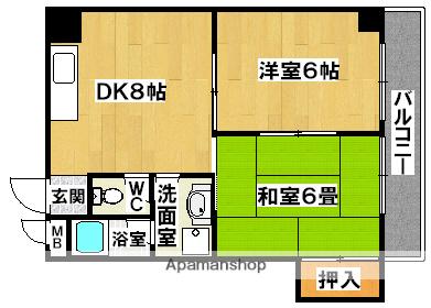 南花田マンション(2DK/3階)の間取り写真