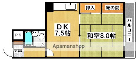 いずみハイツ苅田(1DK/5階)の間取り写真