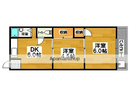 狭山桜台マンション(2DK/4階)の間取り写真