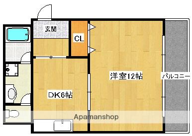 阪和線 我孫子町駅 徒歩5分 4階建 築33年(1DK/3階)の間取り写真