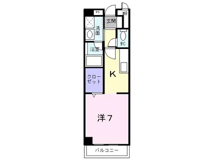 エレガンシア金剛(1K/1階)の間取り写真