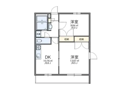 レオパレス-M&M(2DK/3階)の間取り写真